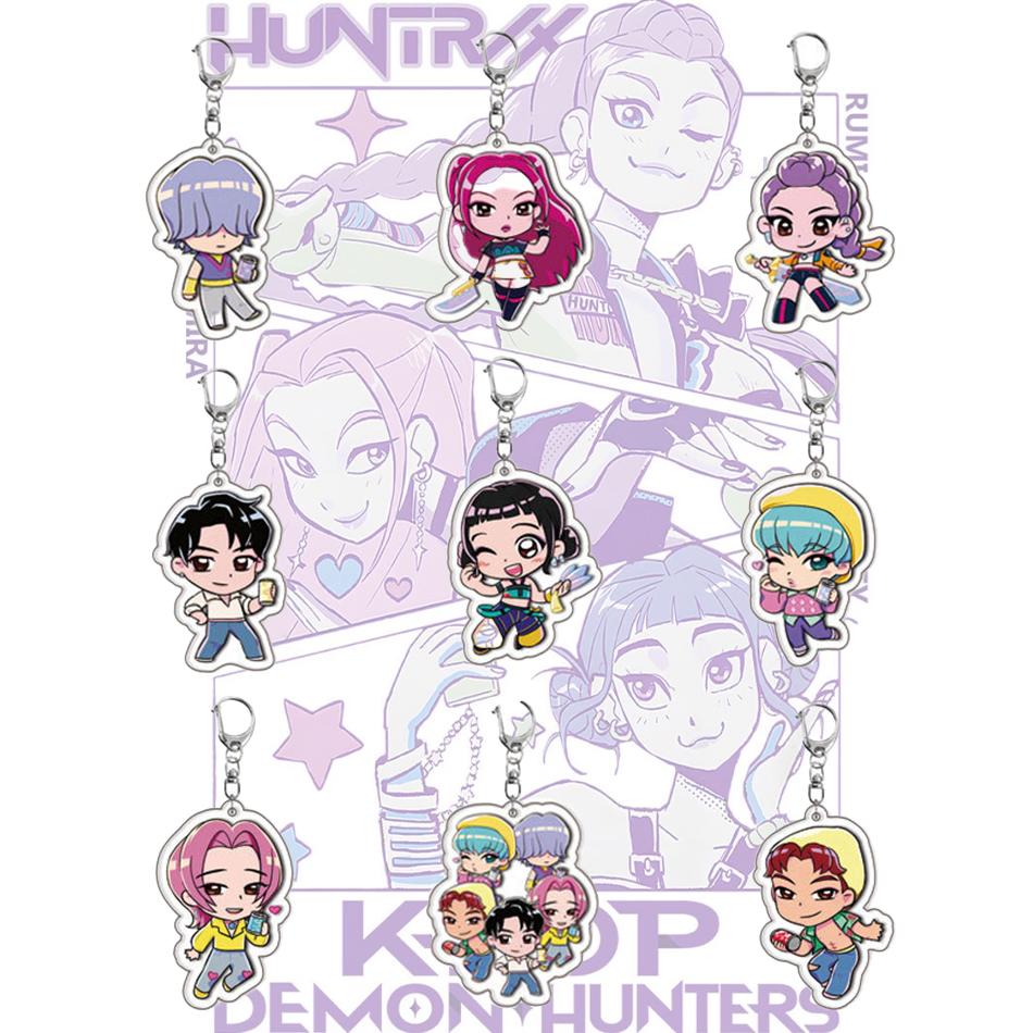 Kpop Demon Hunter Birthday Key Chain Fans Bag Keyring Demon Huntrix Kpop Keychain Gifts for Party Guests Kpop Warriors Keychain