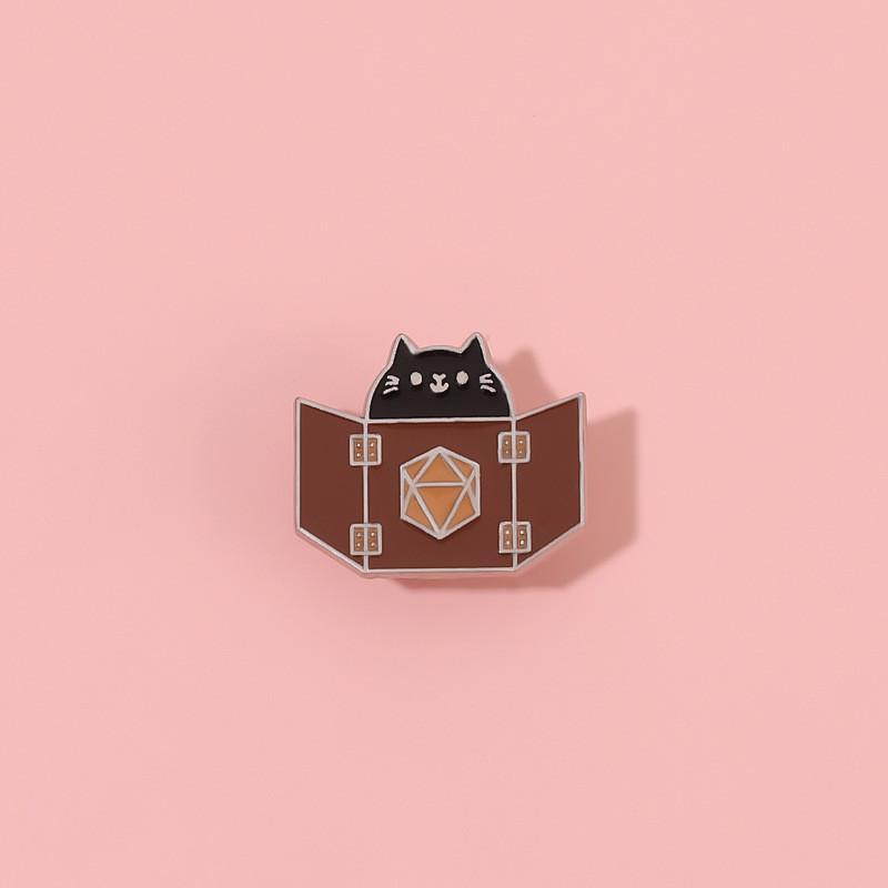 Cute Cat Black Animal Brooch Creative Alloy Badge Perfect For Casual And Styles Chic