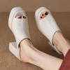 Sandalias de tacón alto para mujer, zapatos informales de verano, con tacón cuadrado y punta abierta y tira en el tobillo