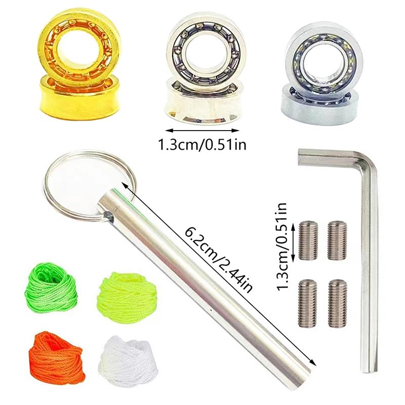 1Set Unresponsive Yoyo Bearings Bearing Removal Tool Yoyo Strings Responsive Yoyo Bearings Metal Axle W/ Wrench