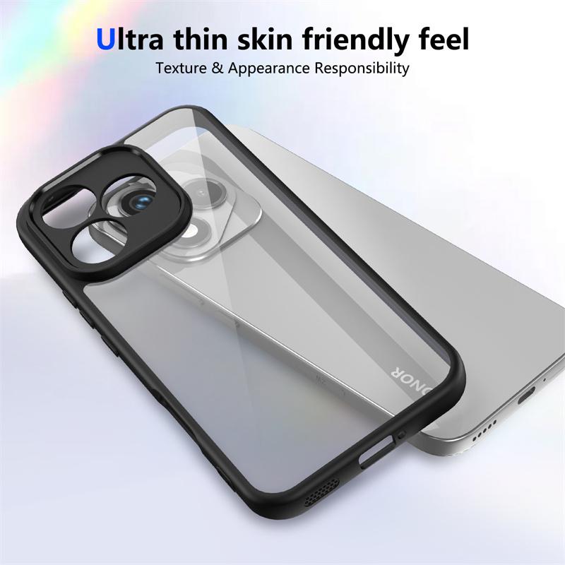 Honor 400 Lite ABR NX1 Hülle Galvanisiert Silikon Bumper Stoßfest Transparente Rückseite Hart Matt Handyhülle für Honor 400 Lite ABR-NX1