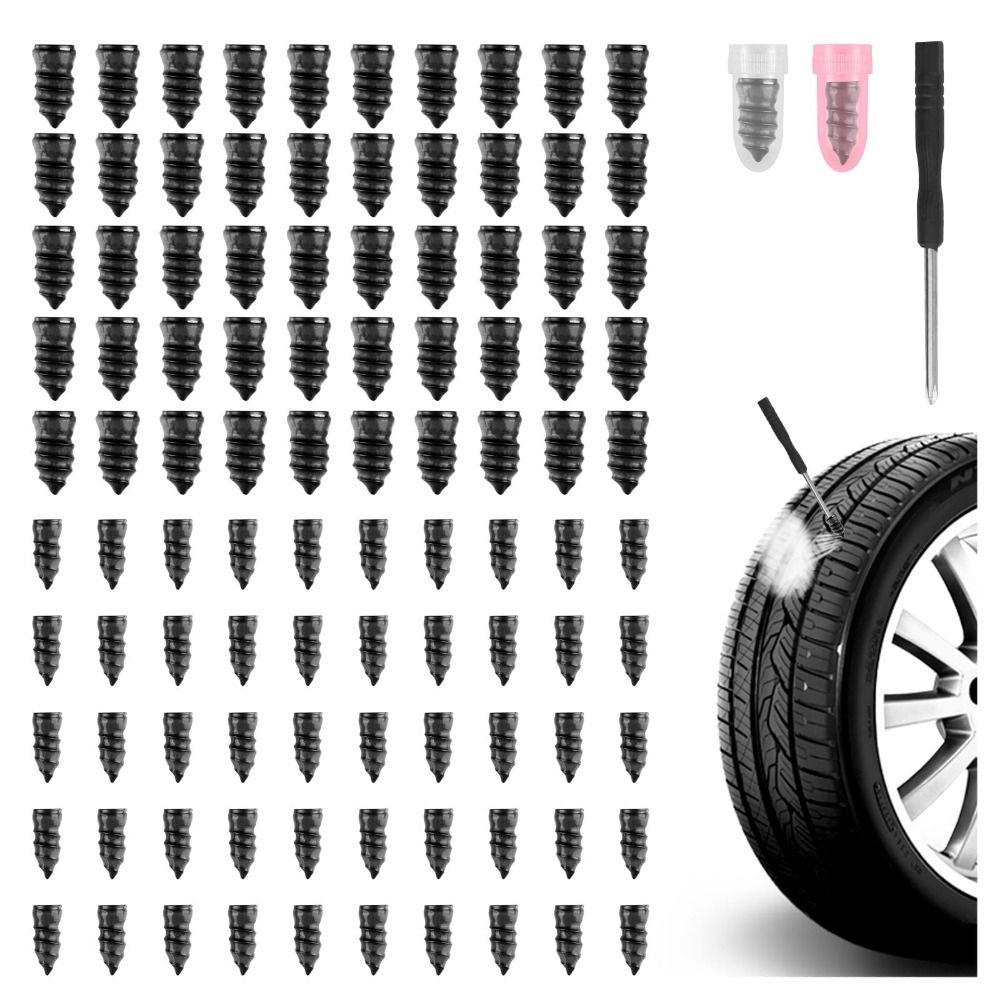 40/100Pcs Spiral Vacuum Tire Repair Nail Self-Tapping Screw Tire Rubber Nails Tool  Bike