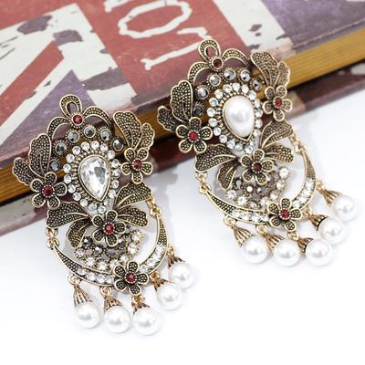 Kristall-Brosche, böhmische Damen-Brosche, antike Goldfarbe, ethnische Hochzeitskleid-Braut-Schmuck-Brosche