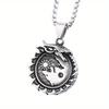 Vintage Norse Mythology Viking World Tree Dragon Snake Pendant Necklace Talisman Norwegian Style Necklace