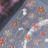 2Pcs 3D Gold Leaf Floral Nail Art Stickers, Adhesive Decorative Nail Decals for Elegant Manicure
