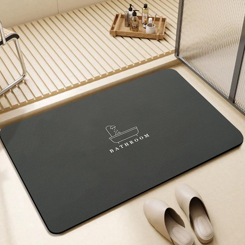 Diatom Mud Bathroom Floor Mat Solid Color Minimalist Toilet Floor Mat Door Non-Slip Absorbent Quick Drying Cushion