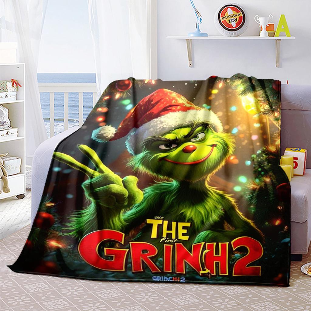 Christmas Gift Comedy Movie How the Grinch Stole Christmas blanket home warming, four season bed decoration sofa cover flannel throwing blanket K15