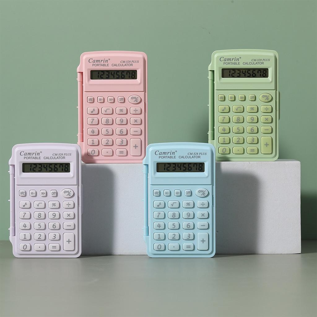 Portable 8 Mini Digit Flip Calculator Office Finance Student Use Easy Carry Gift