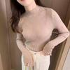 Autumn/winter Semi-turtleneck Pullover Knitted Women Sweater Casual Solid Color Slim Fit Bottoming Shirt Fashion Inner Office Lady Clothing