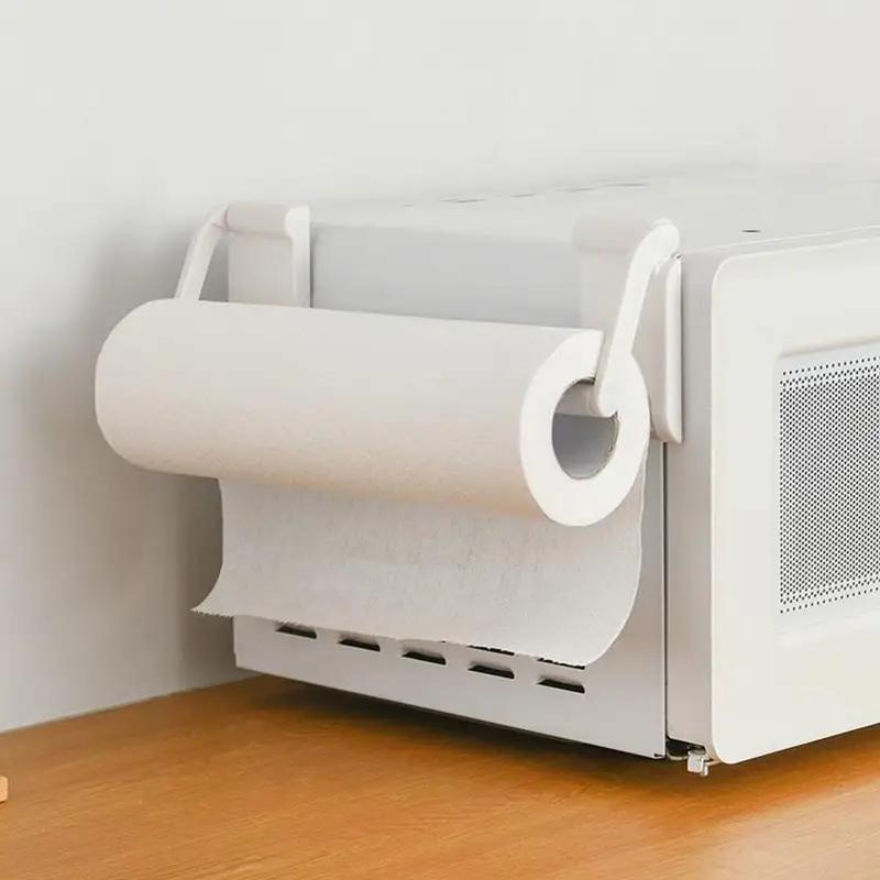 Magnetic Household Paper Towel Holder Kitchen Paper Roll Holder Punch-free Dishcloth Hanger Cling Film Storage Rack