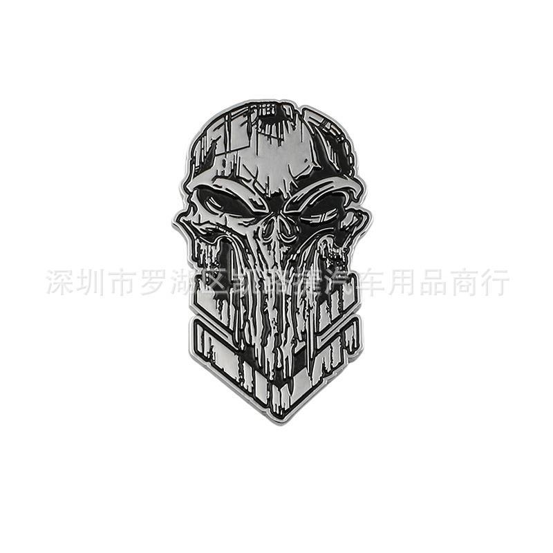 New Punisher body sticker three-dimensional skull metal Punisher car sticker decorative sticker 3D metal ghost head label