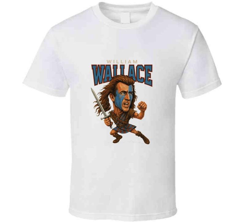 Braveheart William Wallace Scottish Hero Retro Movie Caricature Unisex T-Shirt XL