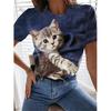 New Kitten Animal T-shirt Cat 3D Print Summer Women Short Sleeve T Shirts Streetwear Harajuku Y2k Tops Woman Girls Tees Clothing