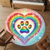 1pc Rainbow Heart ?? Round Chair mat Area Rug - Non-Slip, Floor Mat for Office, Bedroom, and Indoor Decor -1002050