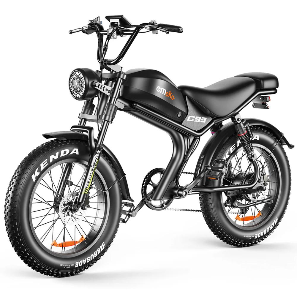 Electric Bike EMOKO C93 20" 1000W Motor 48V 20AH Max Range 80Km Load 150Kg Full Shock Absorption Black