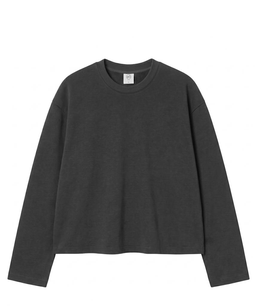 Noming Loose Fit Cropped Easy Long Sleeve - Charcoal