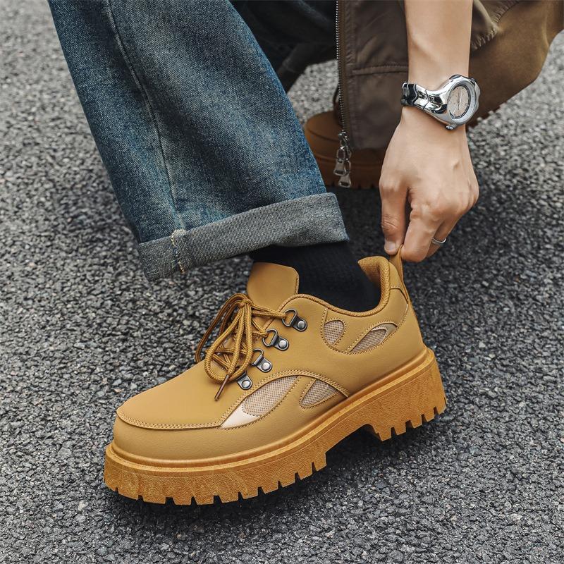 Fashion Men's Fashion Outdoor Casual Shoes Casual Shoes for Men Anti Slip Comfort Work Footwear Retro Locomotive  Tooling Shoes for Mens