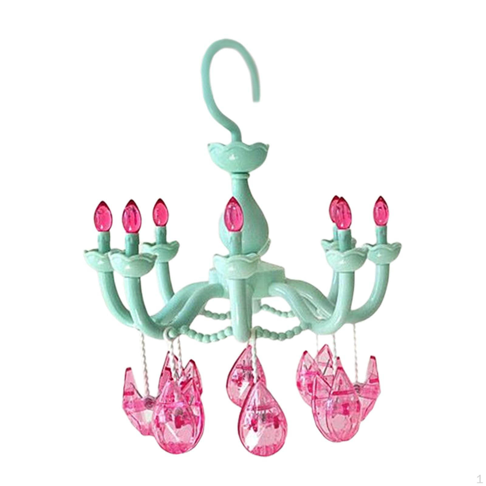 

Clothes Drying Hanger with 8 Clips Storage Rack Drip for Gloves Baby зелений