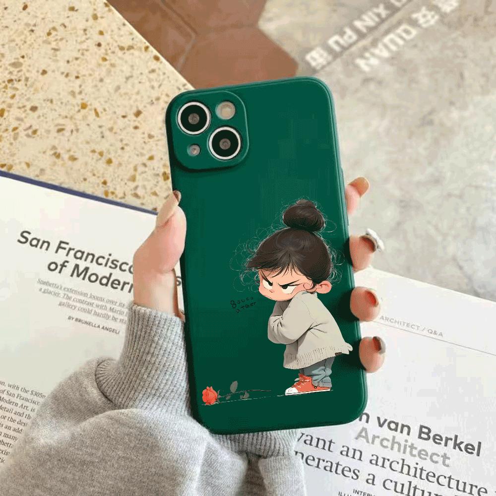 Angry Girl silicone Phone Case for IPhone 14 15 16 Plus for IPhone 13 14 15 12 11 16 Pro Max 12 Mini XS Max TPU Protect Cover