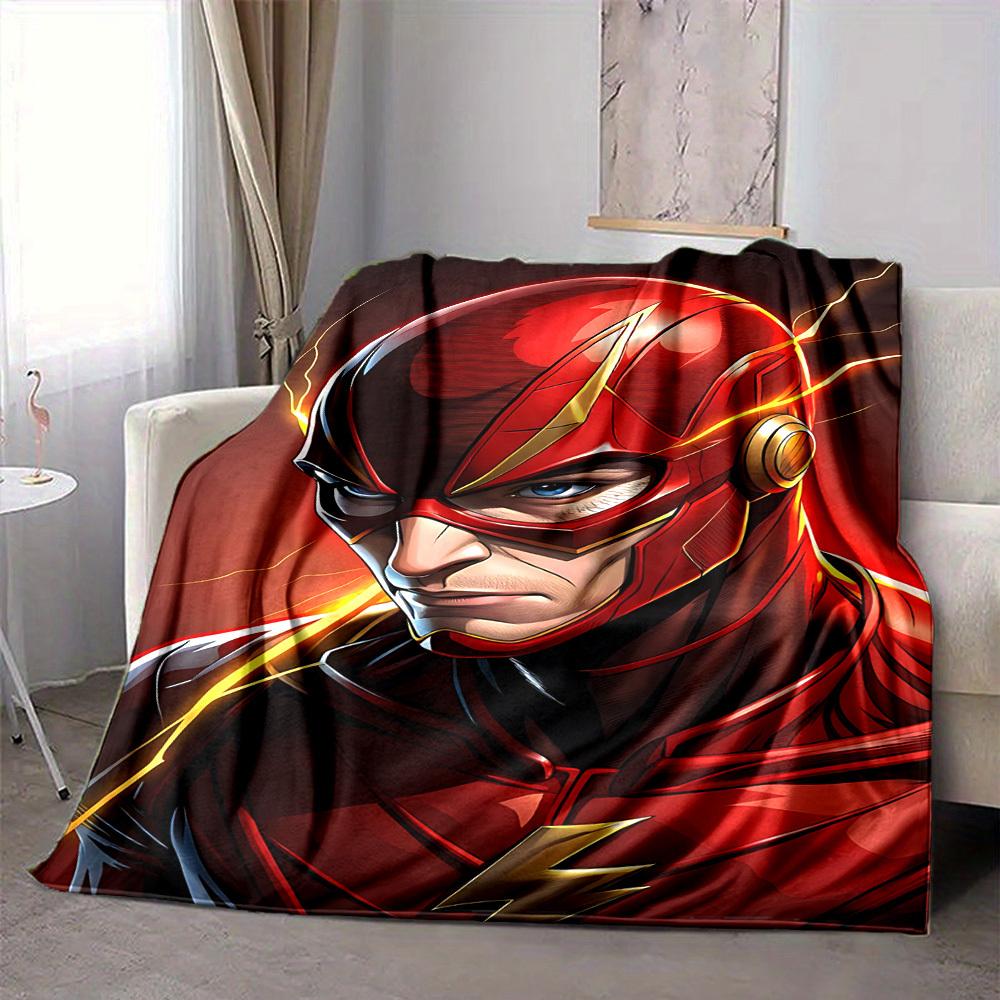 1pc Flash superhero Blanket Lightweight Flannel Throw For Sofa, Bed, Travel, Livingroom, Office, Couch, Chair, And Bed