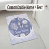 Oceanic Serenity Theme Soft Crystal Velvet Rug Custom Name & Text Print Non Slip Floor Rug for Bedroom Living Room