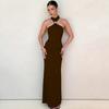 Sleeveless Slim Fit Long Dresses 2026 Summer New Sexy Women Party Evening Dress High Neck Fashion Elegant Solid Color Clothing