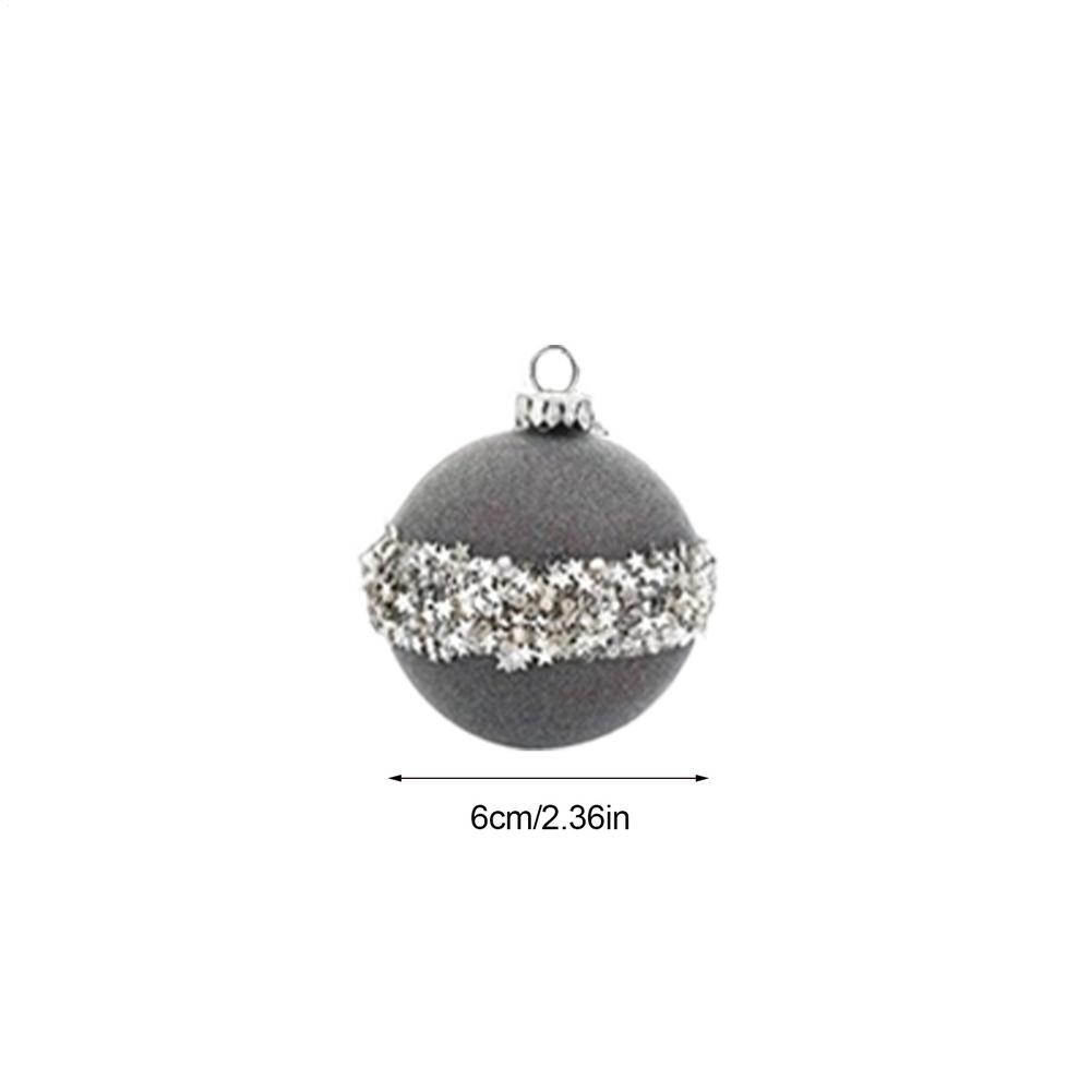 Christmas Ball 16 Pieces Shatterproof Ball Decoration 2.36 Inch Velvet Christmas Ornament With Rhinestone For Home Holiday Party 6cm
