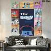 Bluey Bingo Heart Print Tapestry Background Cloth Fashion Print Gift Background Wall Hanging Cloth Wall Decoration