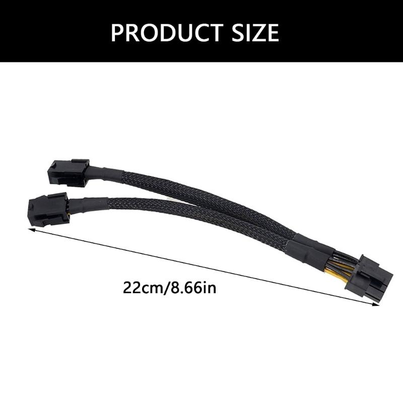 GPU Splitter Cable Double 6 Pin Female to 8 Pin Male Power Adapter Splitter Power Extension Cable for GPU Graphics Card
