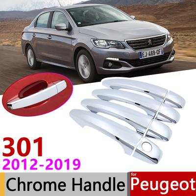 Pentru Peugeot 301 2012~ capac cromat mâner ușii accesorii auto autocolante set de ornamente 2013 2014 2015 2016 2017 2018