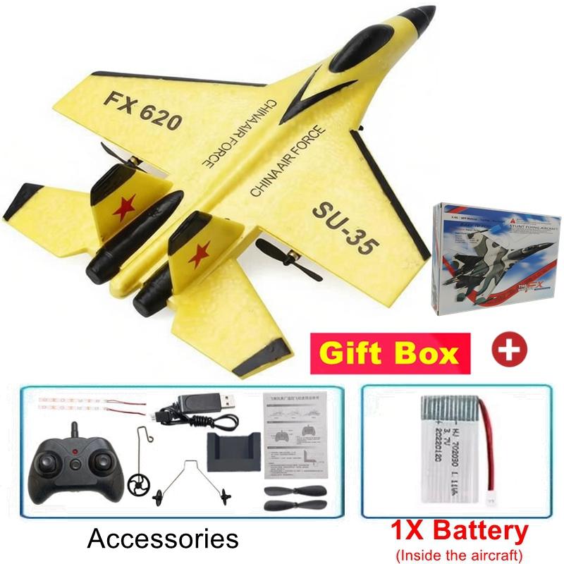 RC Foam Aircraft SU35 RC Plane with LED Lights 2.4G Radio Control Glider Remote Control Fighter Glider Airplane EPP Flying Toy