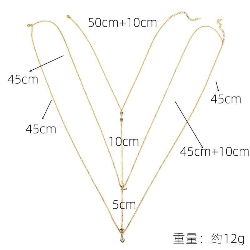 Sexy Metal Zircon Chest Chain for Women Simple Gold Color Double Layered Shell Pendant Waist Chain Party Jewelry Accessories