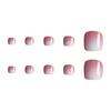 120Pcs French Tip Press On Toenails for Women, Short Square Stick-on Gel Fake Nails, Reusable Removable Glue On False Toe Nails