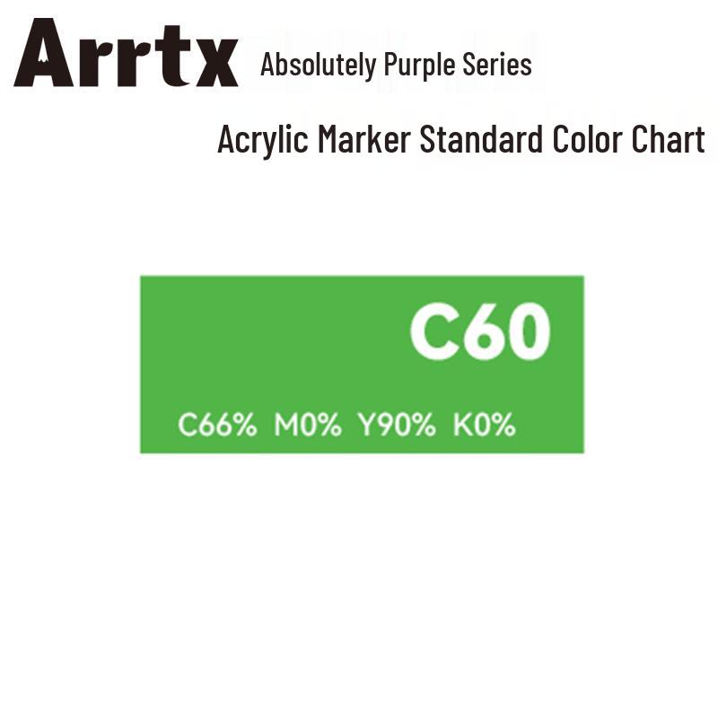 Arrtx Ataishi Akrylový marker s měkkým hrotem, Jeden kus, Absolutní fialová, Styl A/B, 30 barev, Voděodolný, Rychleschnoucí, Krycí.