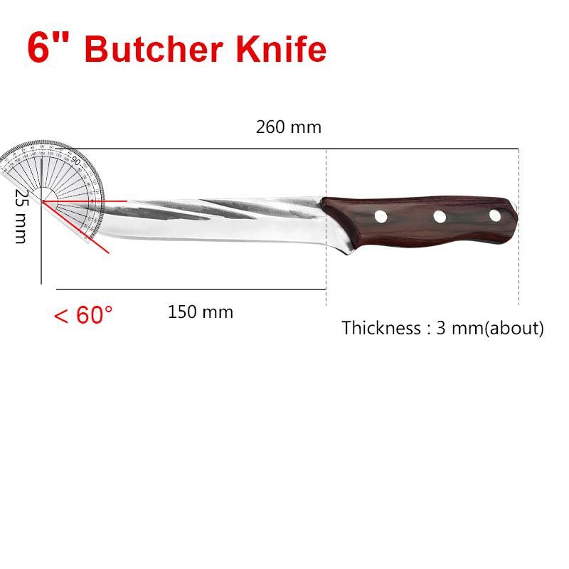 Butcher Boning Knives Cleaver Meat Chopping Vegetables Kitchen Knives Hand Forger Blade Chef Knife Stainless Steel Slicing Knife