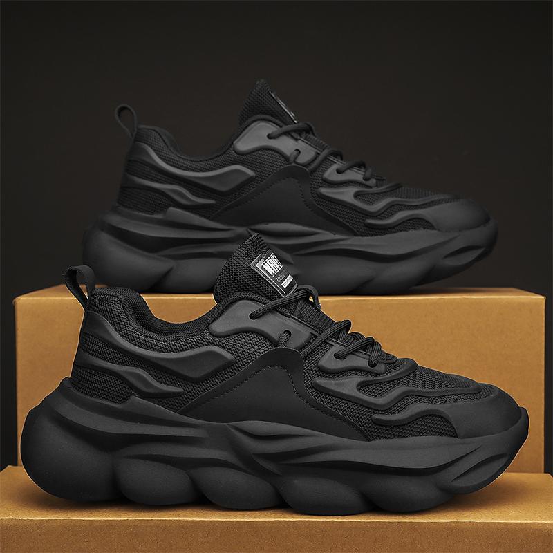 Black New Autumn Mesh Work Labor Insurance Shoes Platform Sports Dad Shoes