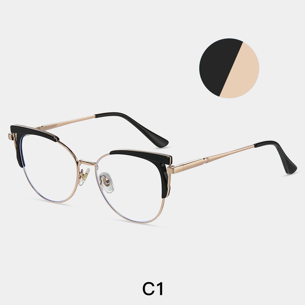 TR90 Classic Transparent Computer Glasses Frame Women Fashion Metal Spring Hinge Eyewear Anti Blue Light Cat Eye Reading Glasses