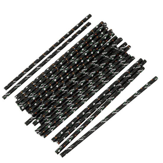 50Pcs Portable Straw Attractive Disposable for Home Halloween Eye-catching Straw Paper