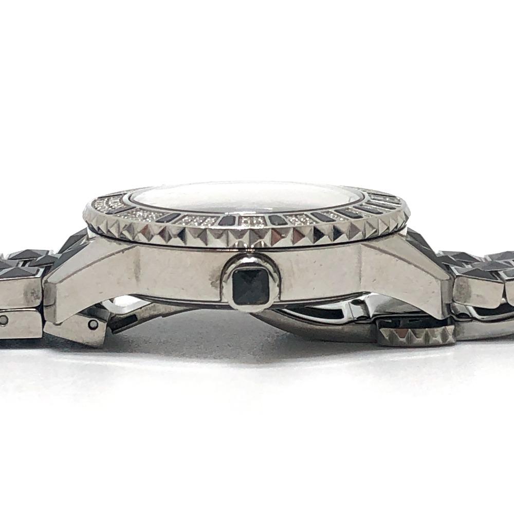 Dior CD113119 Crystal Diamond Bezel 16P Quartz Date Watch Round Face Wristwatch