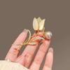 Mori-Style Tulip Brooch: Elegant Women's Floral Pearl Pin – A Chic Corsage Gift Accessory