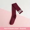 1 3 Pairs Women's Cotton Thigh High Socks Over The Knee Colorful Striped Pattern Casual Daily Wear Fashion Socks Black White