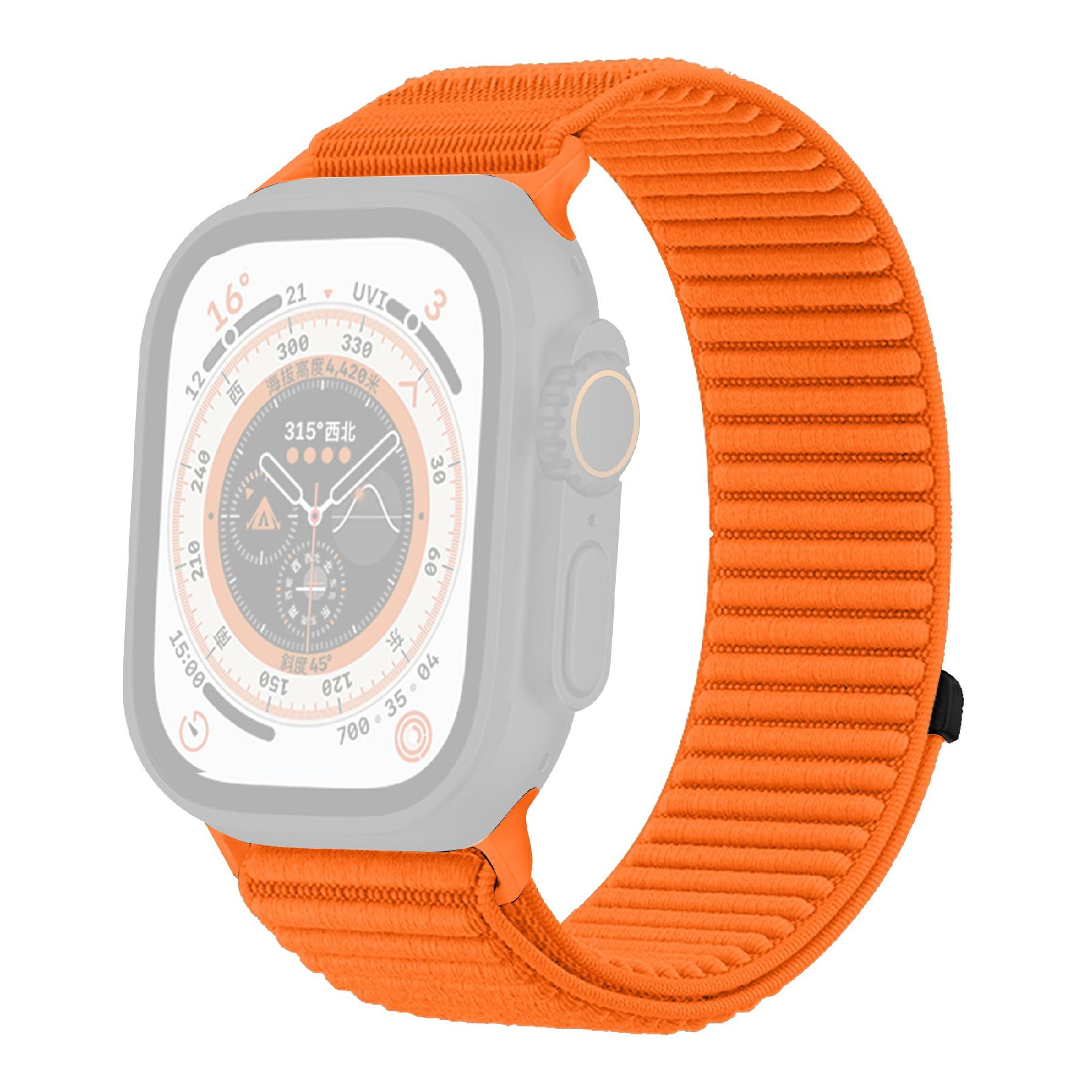 

Ремінець на зап ястя для Apple Watch Series 10 Ultra 9 8 7 SE 6 5 4 3 2 1 46 мм 49 мм 45 мм 44 мм 42 мм Нейлоновий плетений ремінець для годинника на липучці Orange