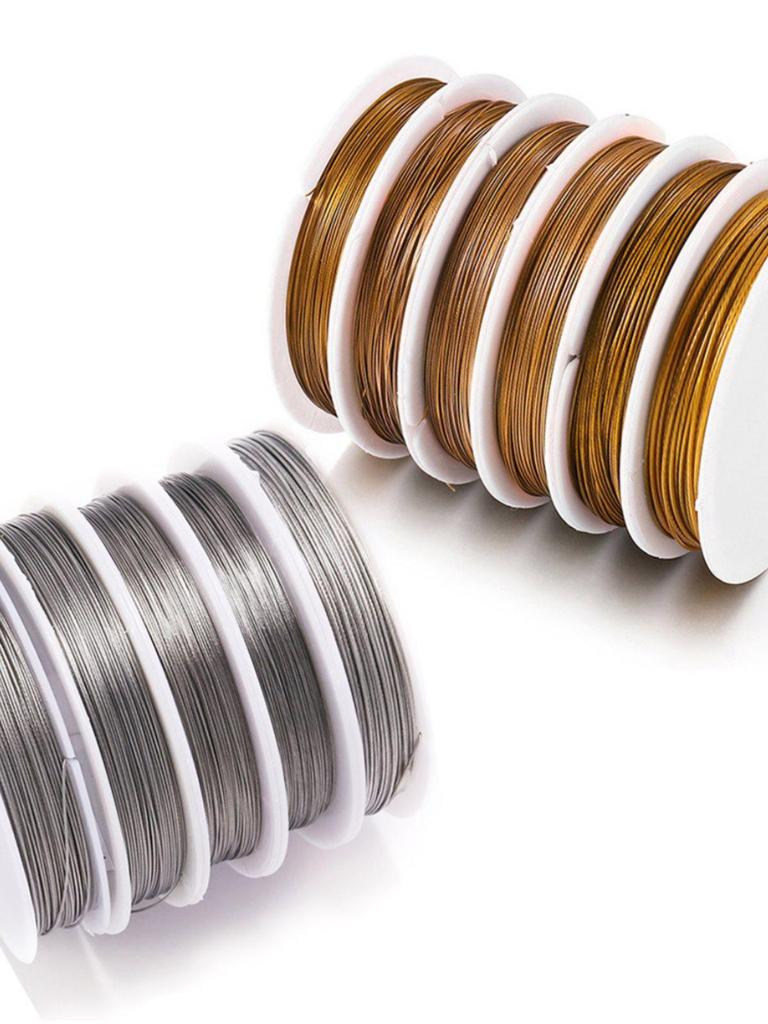 Golden Steel Wire 0.3mm-0.8mm for DIY Jewelry Making and Beading