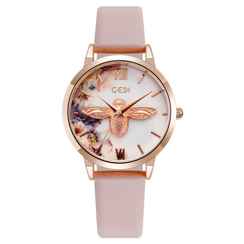 Gedi Rose Gold Ladies Watch With Quartz Movement And Water Resistance For Casual Wear