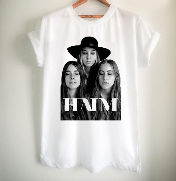 Band Music HAIM Shirt Short Sleeve Classic White All Size S-5XL Unisex 1G0297 Unisex T-Shirt M