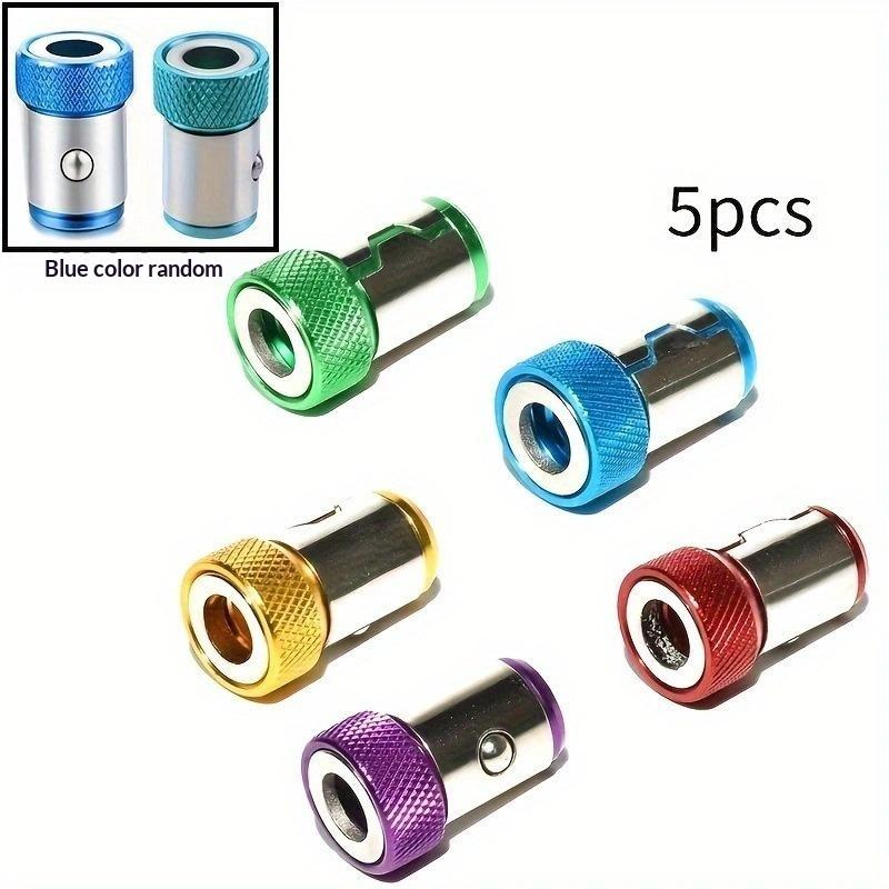 1/3/5Pcs Universal 1/4 Batch Head Colored Magnetic Coil Metal Screwdriver Head Magnetizer Electric Tool Accessory Set