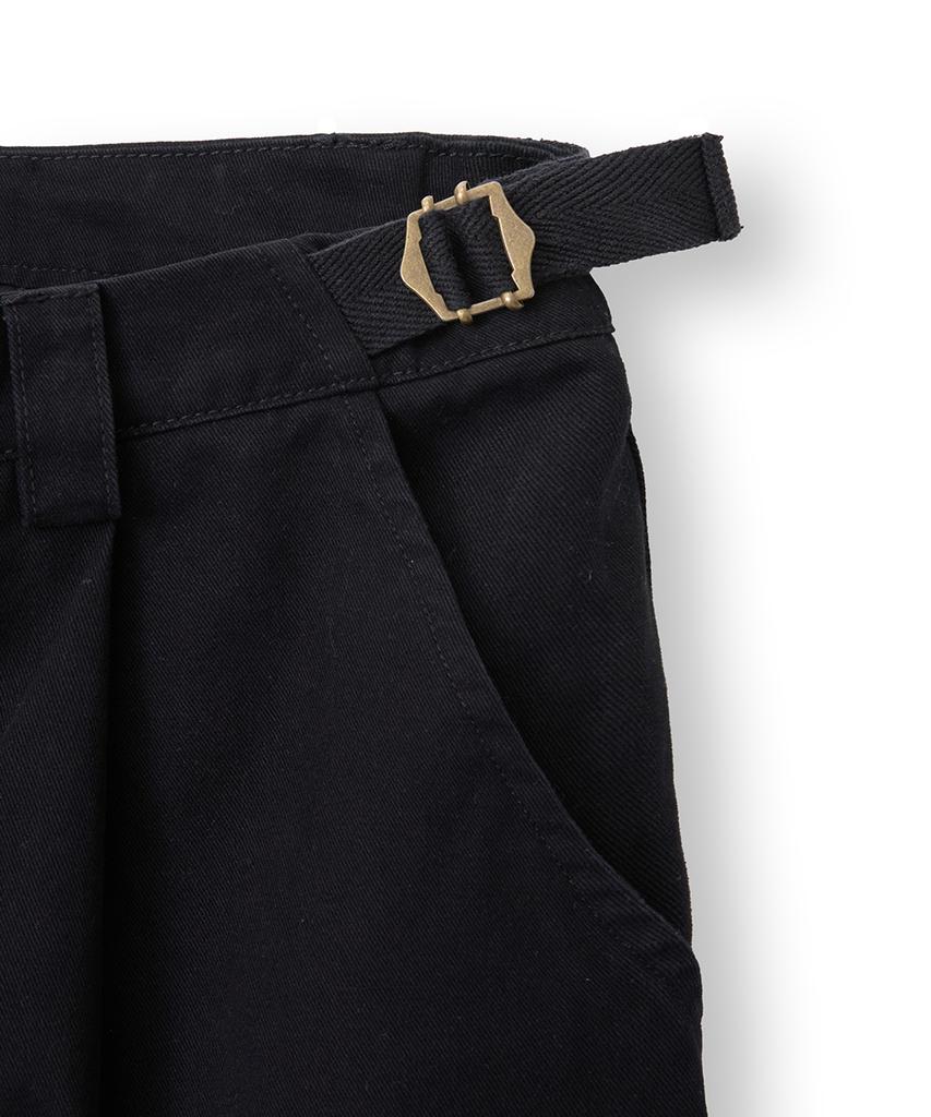 HOOVES Fade Cotton One-Pleat Pants [Black]