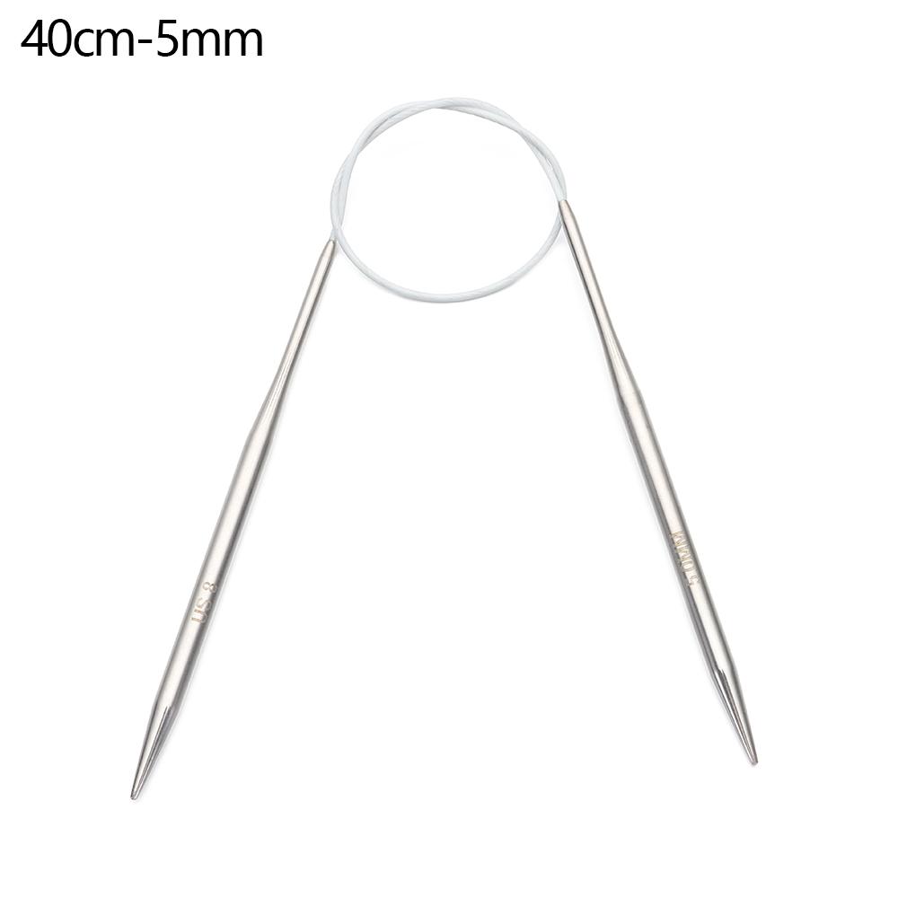 80/100cm Stainless Steel Circular Needle Round Weaving Knitting Needles Handmade Crochet Hook DIY Crafts Household Sewing Pins