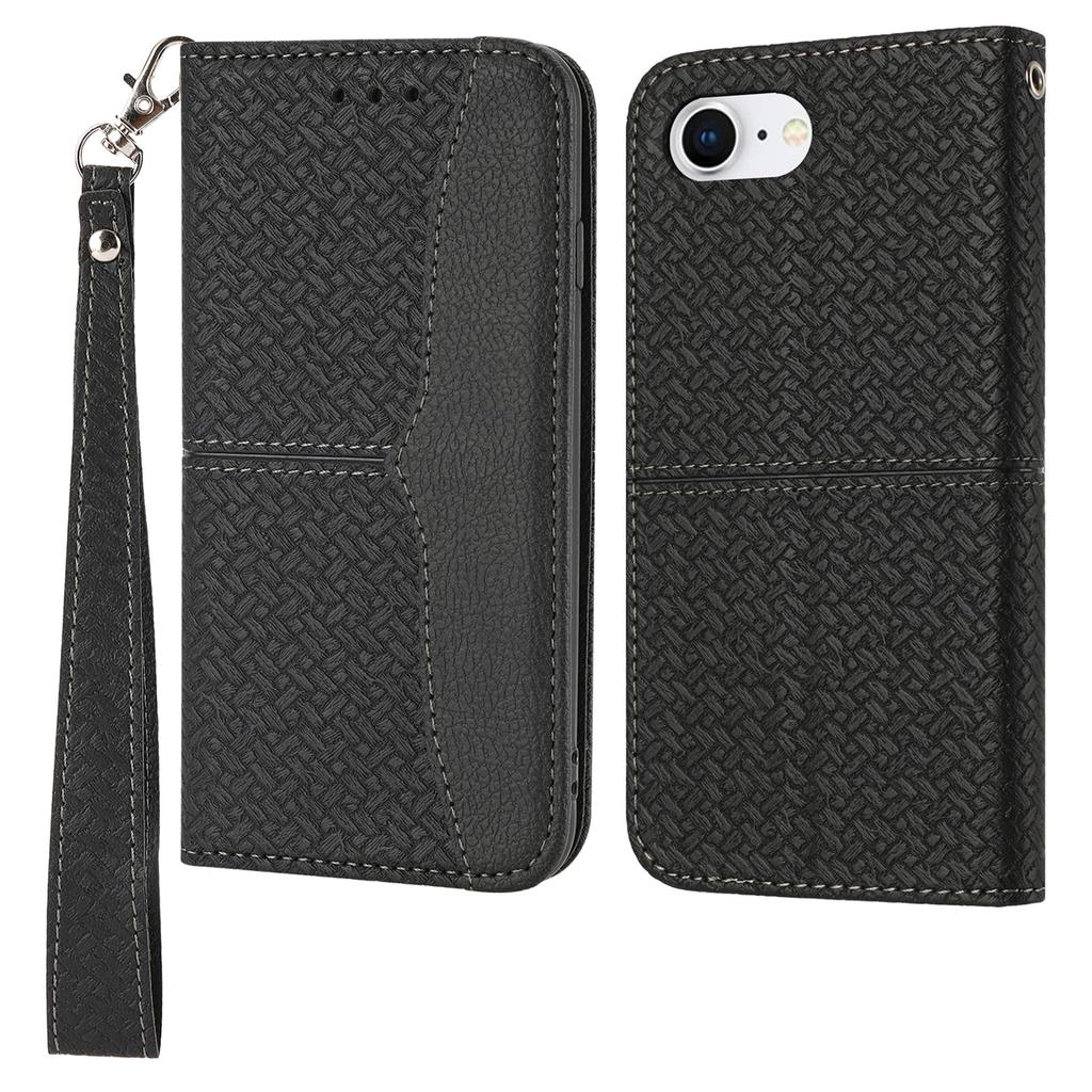 For iPhone 16e Case Woven Texture PU Leather Wallet Phone Cover