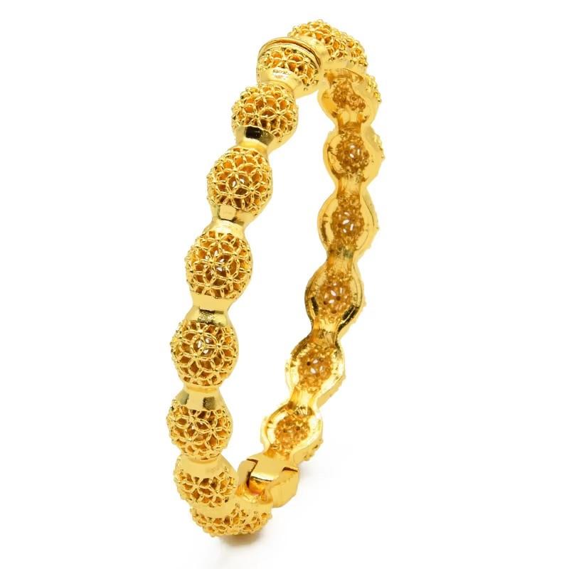Luxus Dubai Brautarmreifen Geschenk 24K Gold Plated Indische Afrikanische Armbänder Charm Hochzeit Nigerianische Arabische Hand Schmuck für Frauen